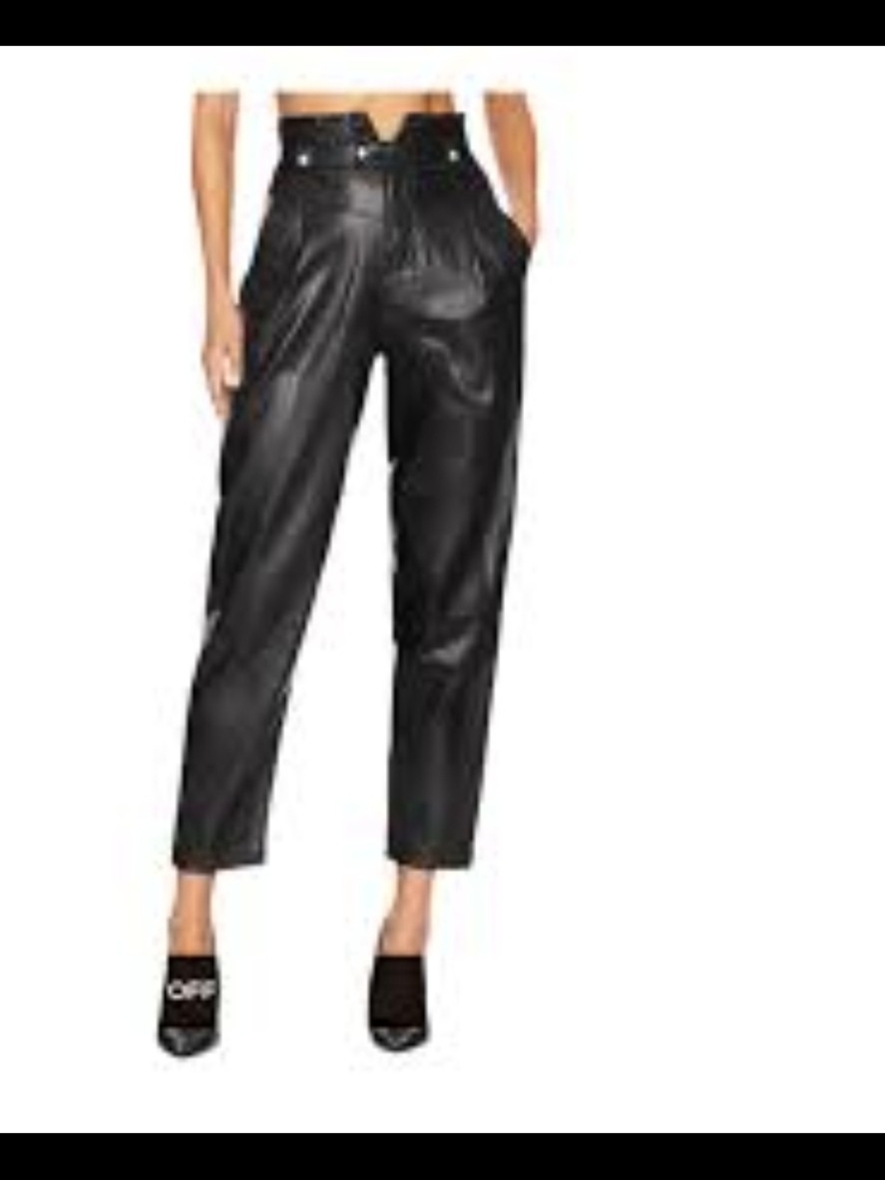 BlankNyc Black High-Waist Faux Leather Paperbag Pants